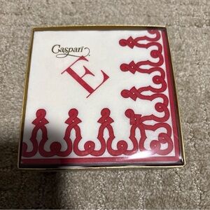 Caspari Box Of 30 Cocktail Airlaid Napkins Initial E